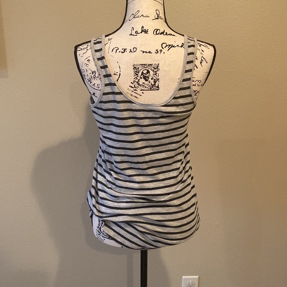 Black and grey striped cross tank - Picture 4 of 6